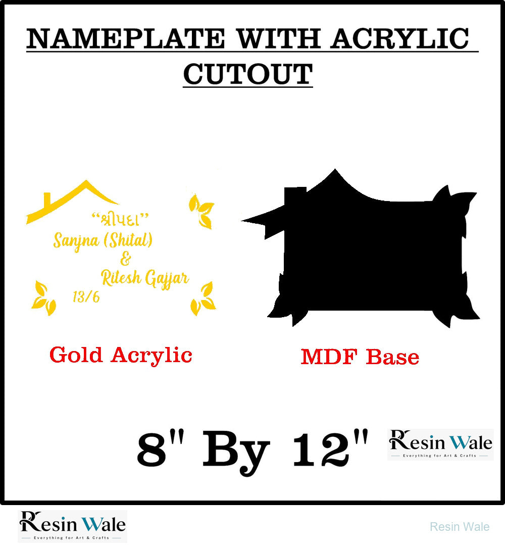 Custom Nameplate Base + Acrylic Name (Design J) - Resin Wale