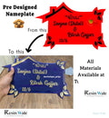 Custom Nameplate Base + Acrylic Name (Design J) - Resin Wale