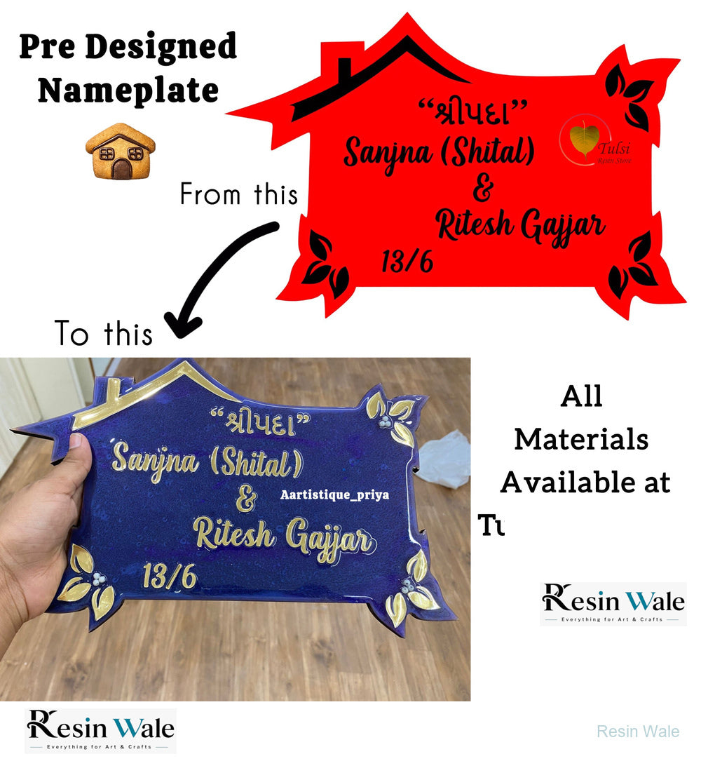 Custom Nameplate Base + Acrylic Name (Design J) - Resin Wale
