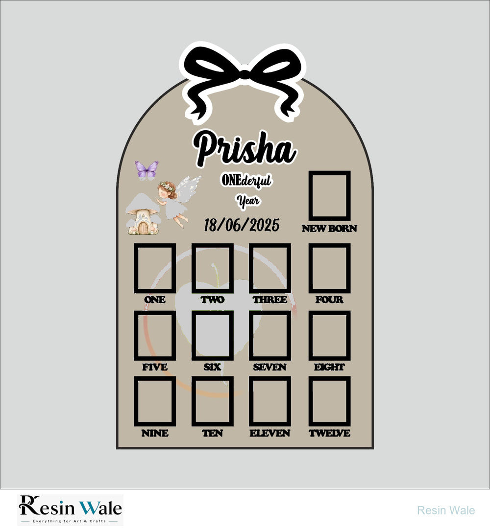 Custom Acrylic - One Year Baby Frame (D) - Resin Wale