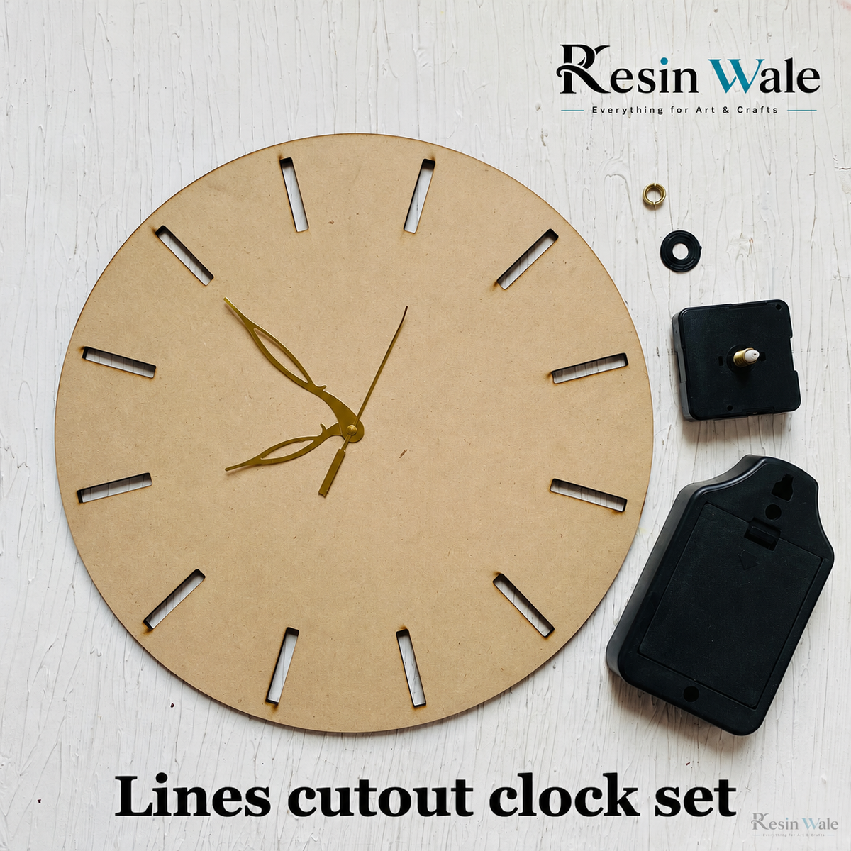 12" Line cutout Clock Set | Resin Wale
