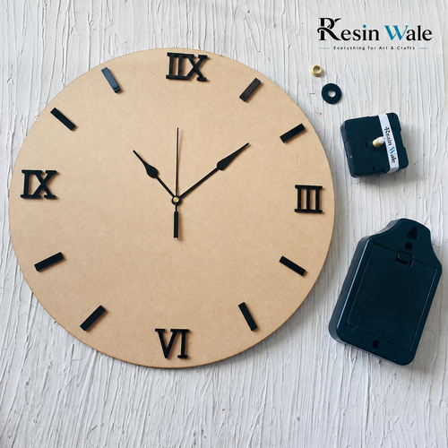 12" MDF Clock Set With Numbers | Resin Wale