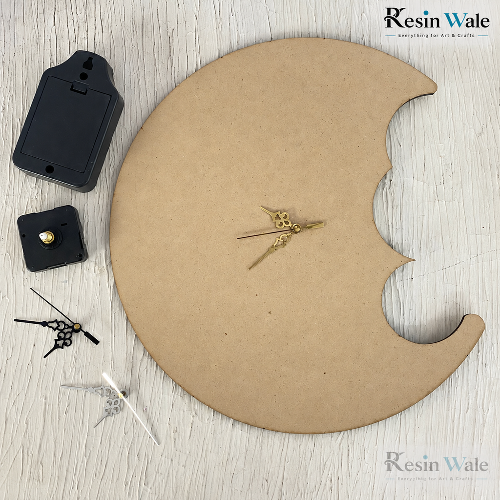 MDF Moon Clock Set | Resin Wale