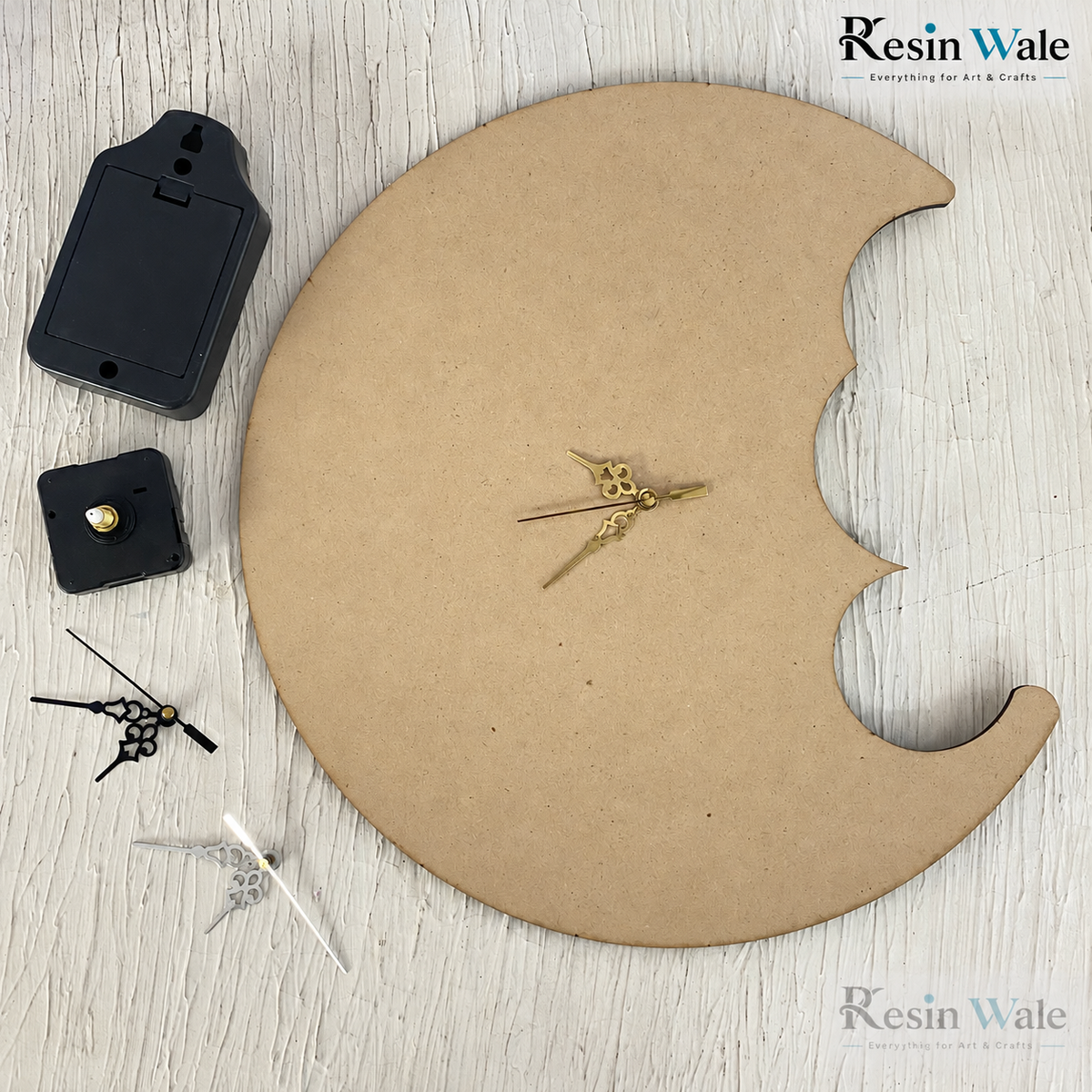 MDF Moon Clock Set | Resin Wale