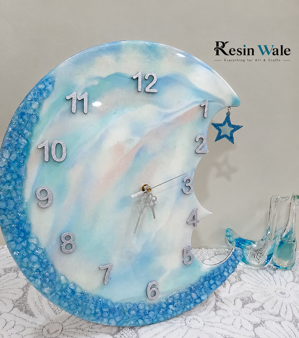 MDF Moon Clock Set | Resin Wale
