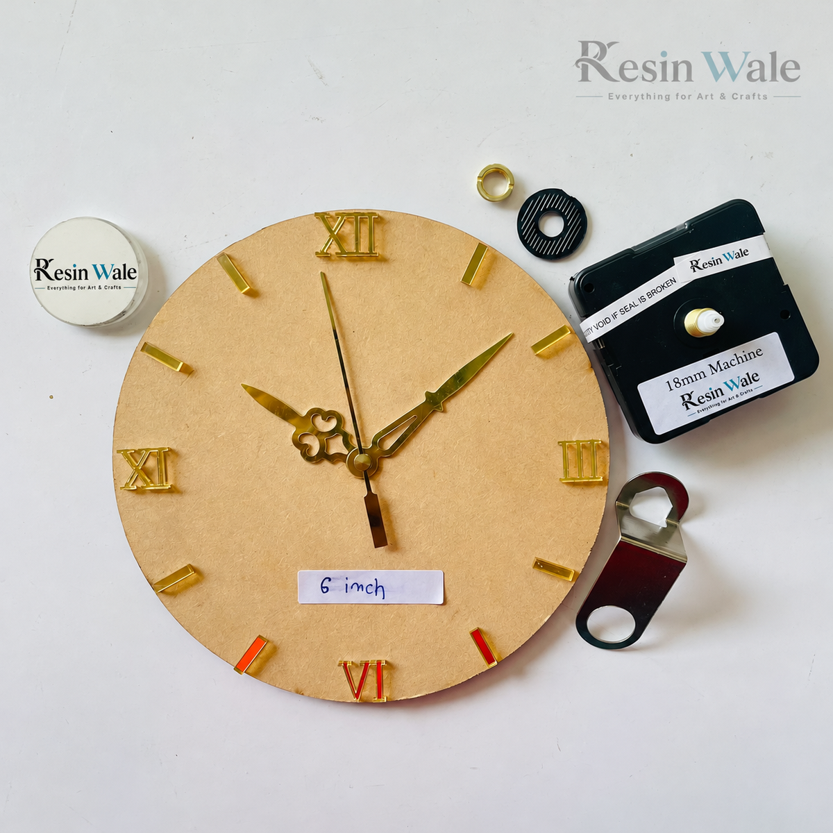 MDF Clock Set With Number | Resin Wale
