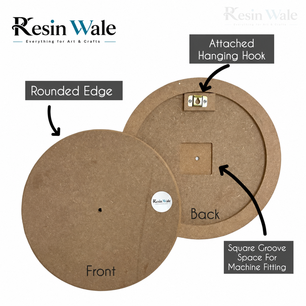MDF Rounded Edge Clock Base | Resin Wale
