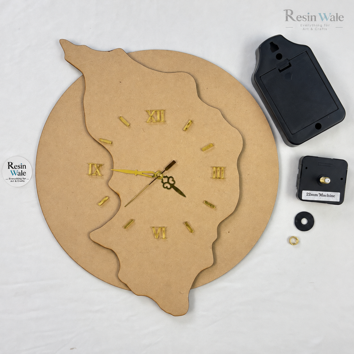 Geode MDF Clock Set (E) | Resin Wale