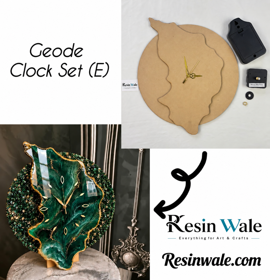 Geode MDF Clock Set (E) | Resin Wale