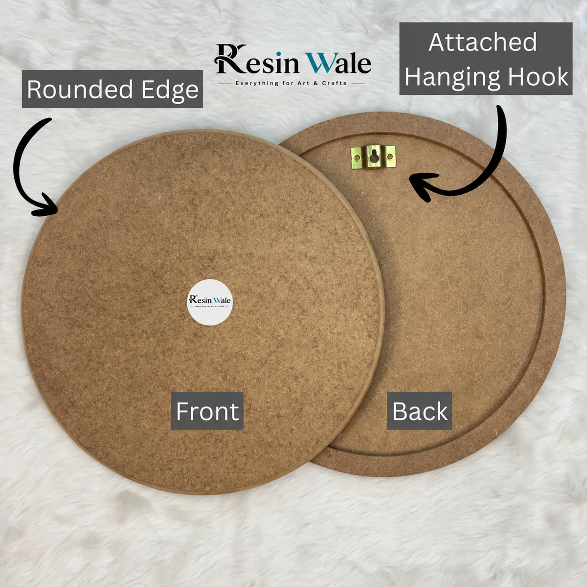 MDF Rounded Edge Frame/Nameplate Base - Round | Resin Wale