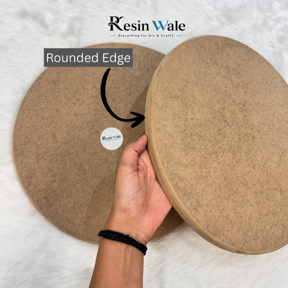 MDF Rounded Edge Frame/Nameplate Base - Round | Resin Wale