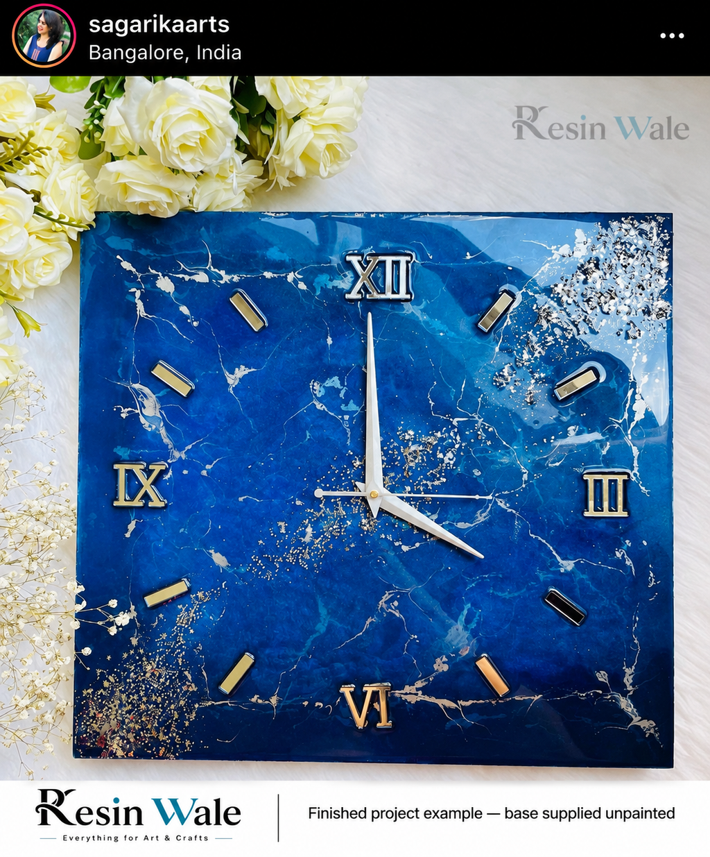 MDF Square Clock Set | Resin Wale