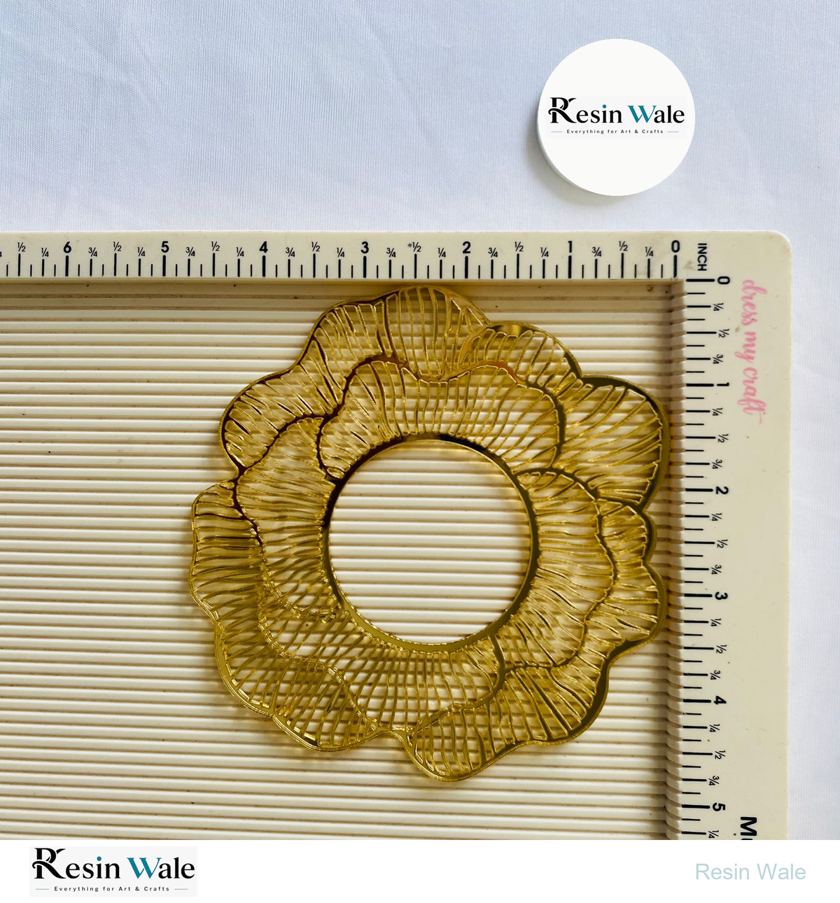 5" Gold Acrylic Ring Design (A) | Resin Wale