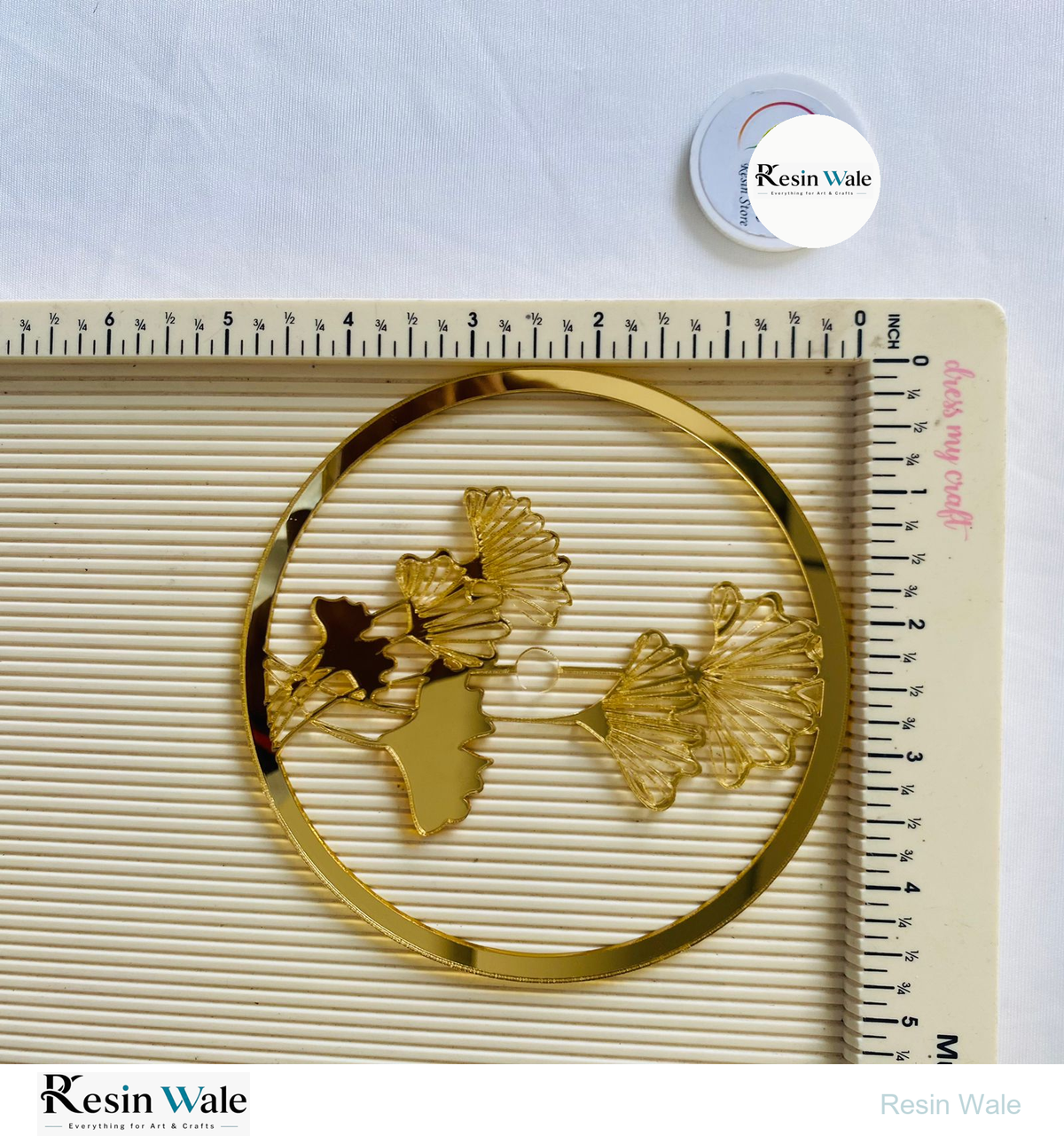 5" Gold Acrylic Ring Design (B) | Resin Wale