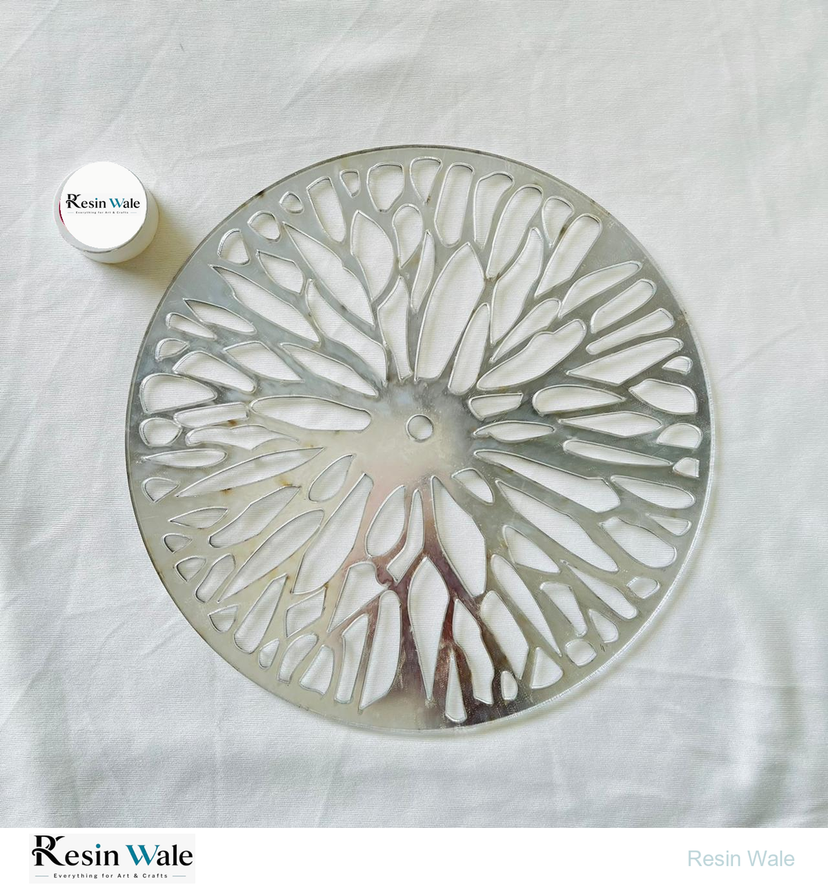 Designer Silver Acrylic Ring | Resin Wale