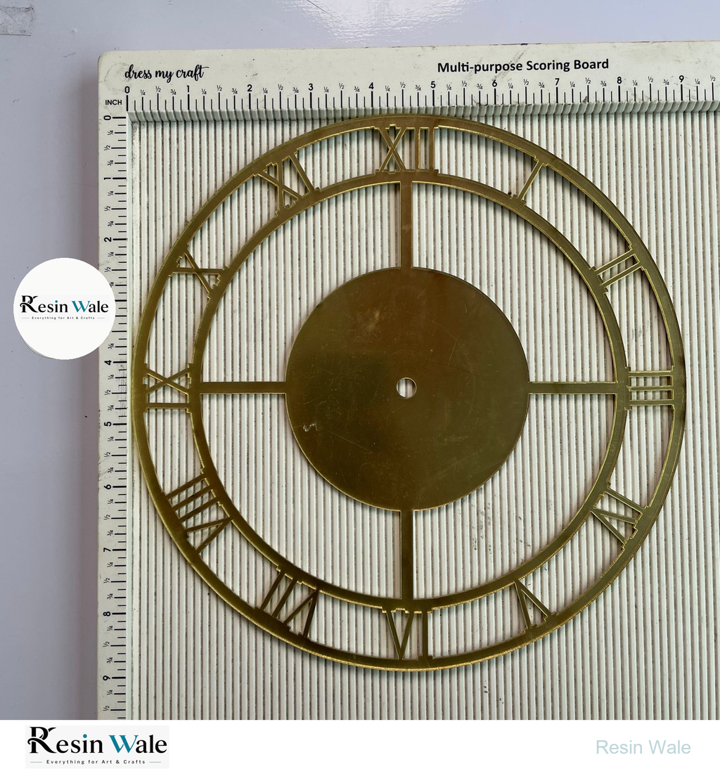 9" Gold Acrylic Ring Design (E) | Resin Wale