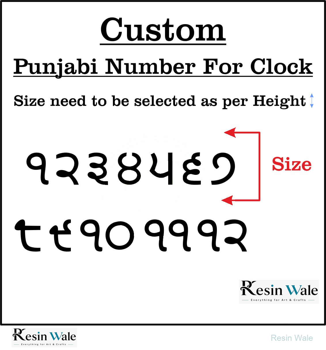 Custom Acrylic - Punjabi Numbers | Resin Wale