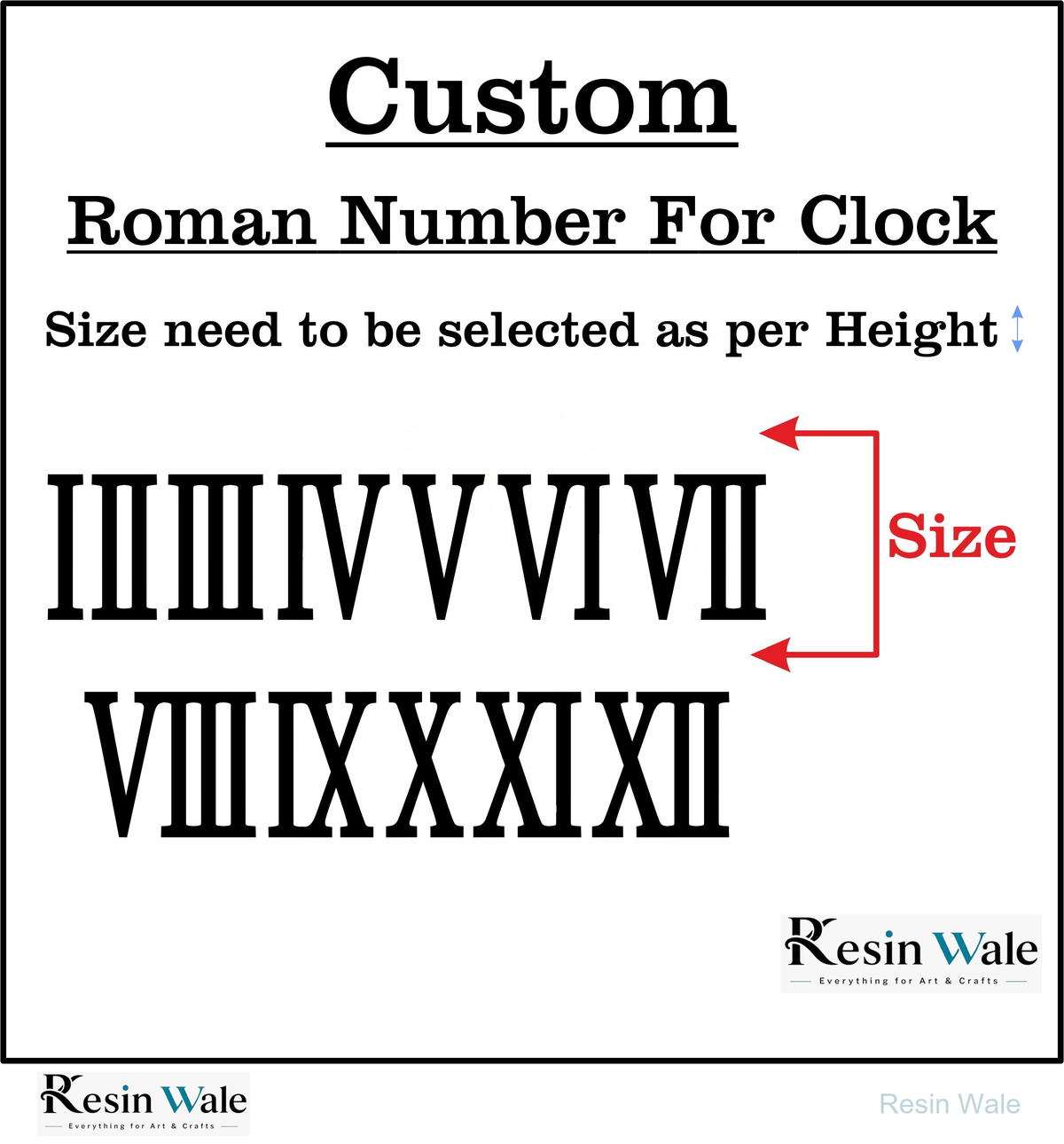 Custom Acrylic - All Roman Numbers | Resin Wale
