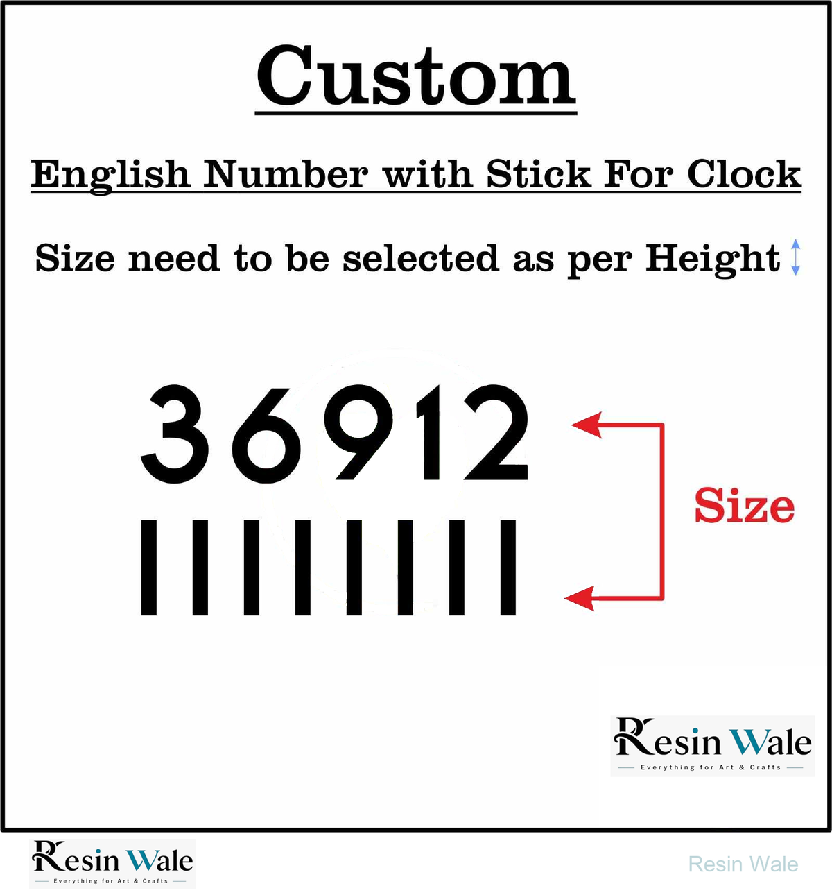 Custom Acrylic - English Numbers with sticks | Resin Wale