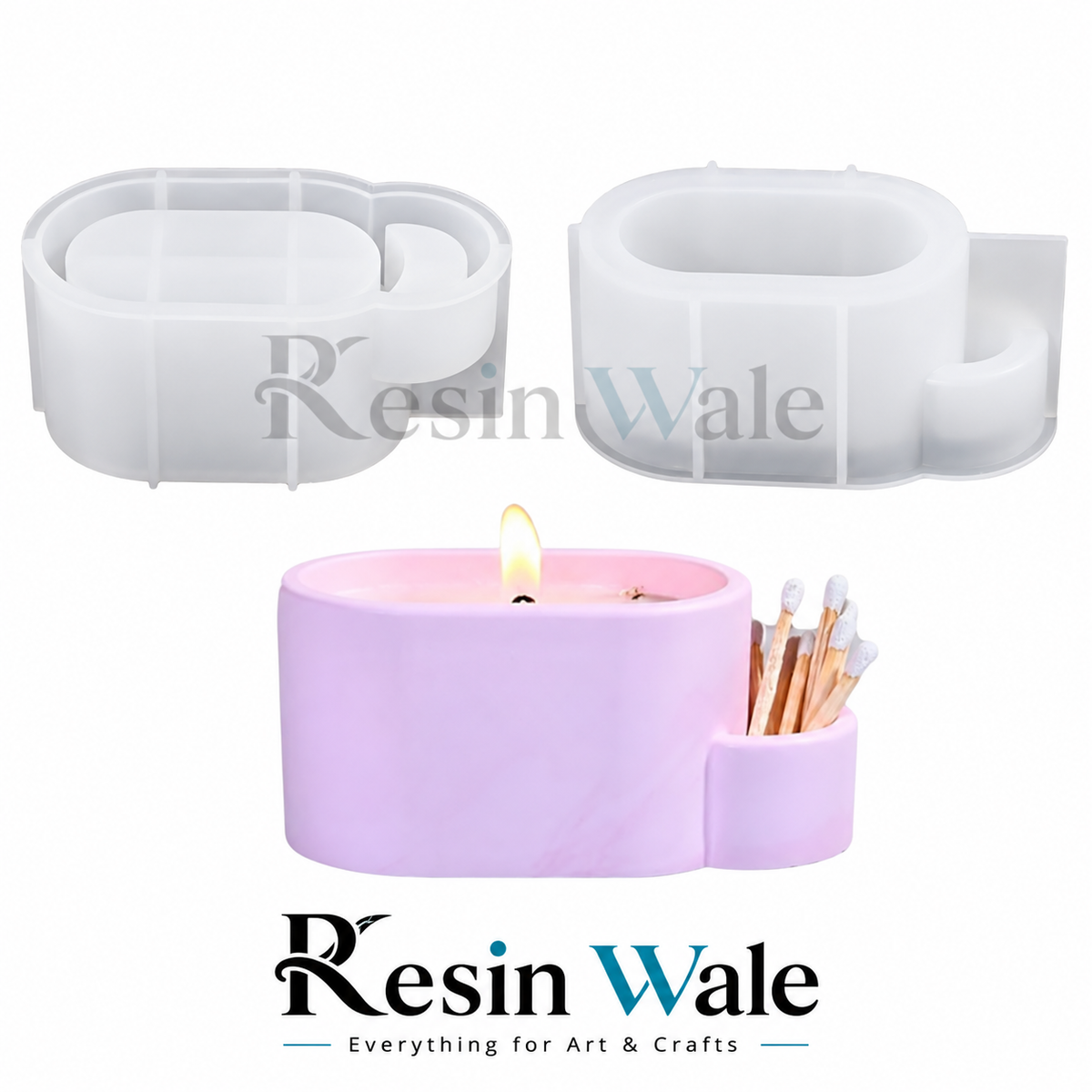 Resin Wale Oval Shape Candle Holder Mould