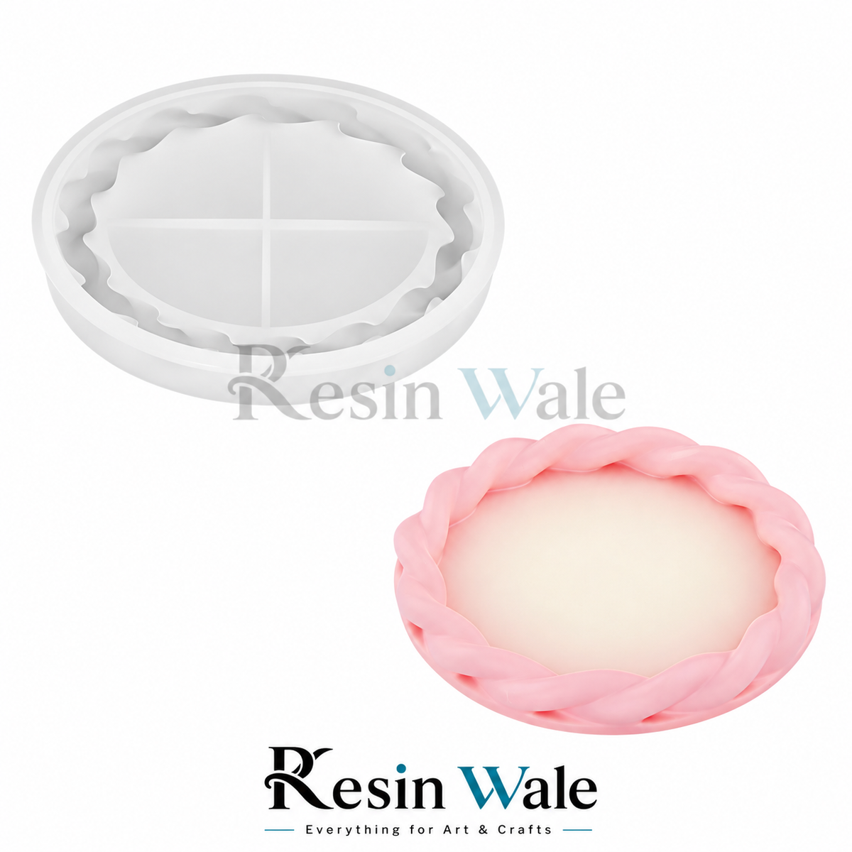Resin Wale Large Design Love Twist Plate Tray Mould