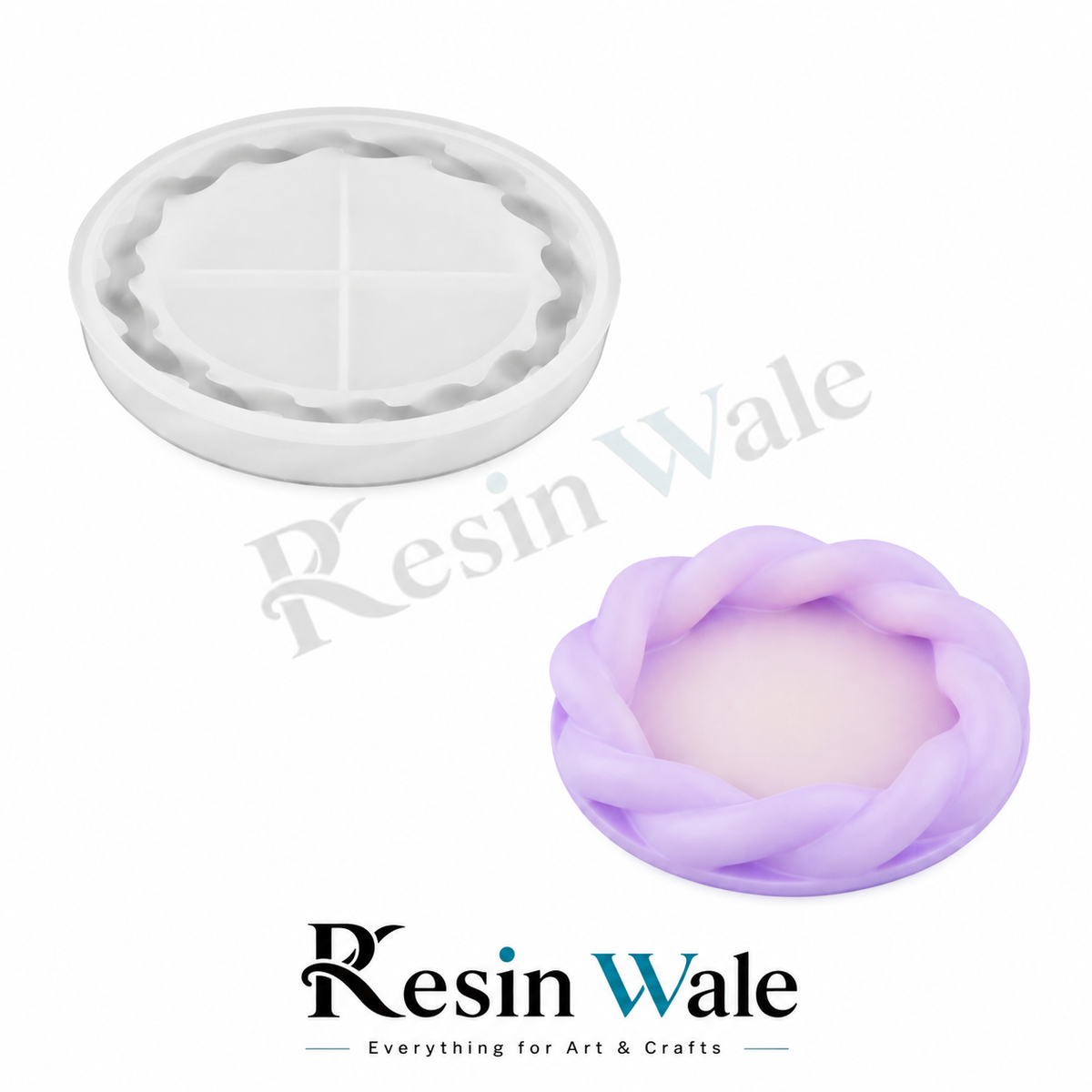 Resin Wale Small Round Twisted Plate Tray Mould
