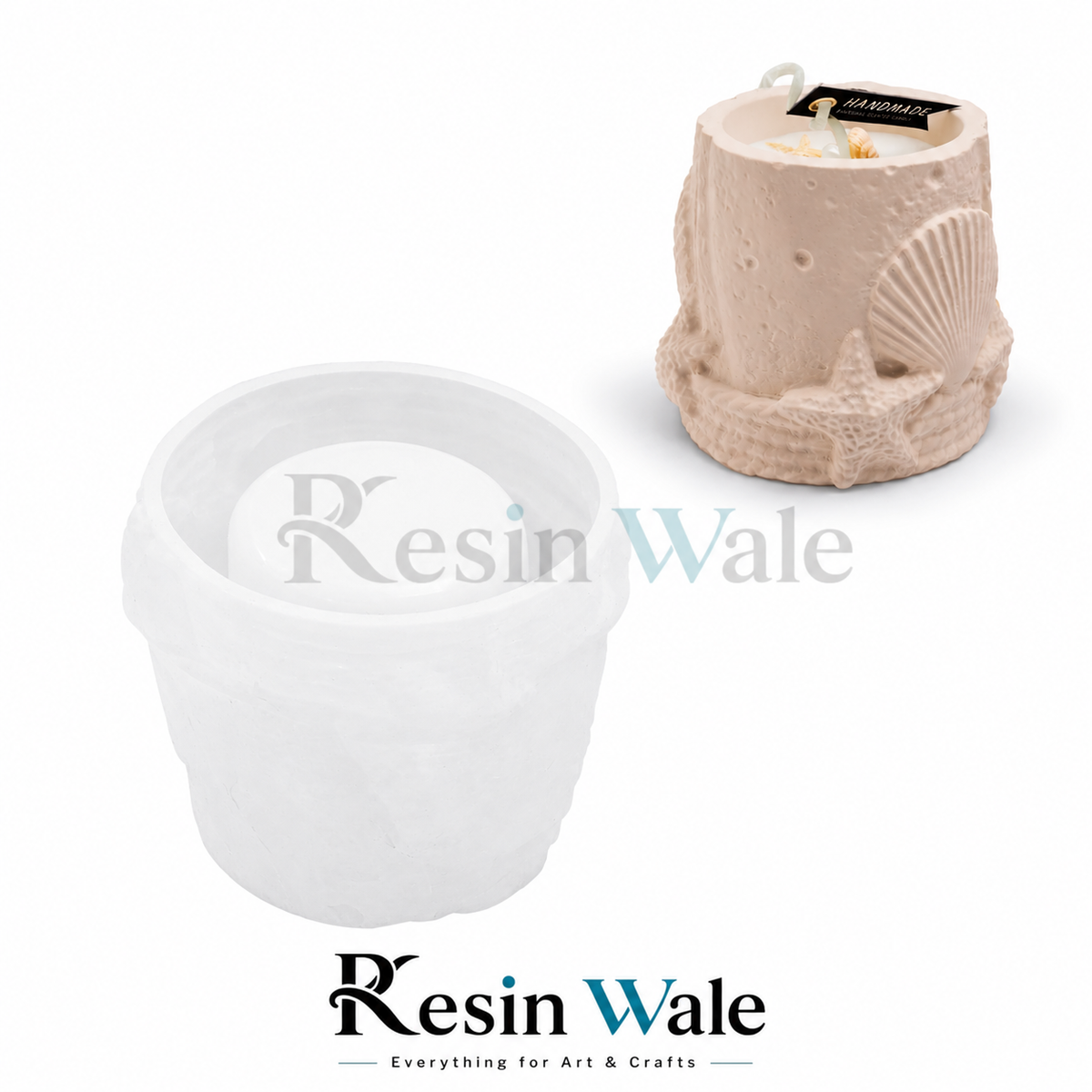 Resin Wale 3D Seashell Star Shaped Candle Jar Mould