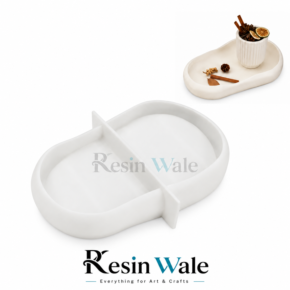 Resin Wale Oval Shaped Trinket Tray Mould
