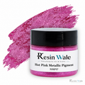 Resin Wale Hot Pink Metallic Pigment — NMP17, branded original jar and watermark