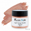 Resin Wale Light Orange Metallic Pigment — NMP19, branded original jar and colour swatch