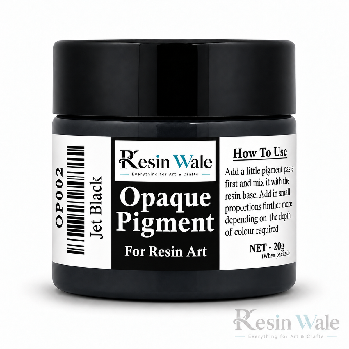 Jet Black Opaque Resin Pigment 20 g – OP002 Resin Wale