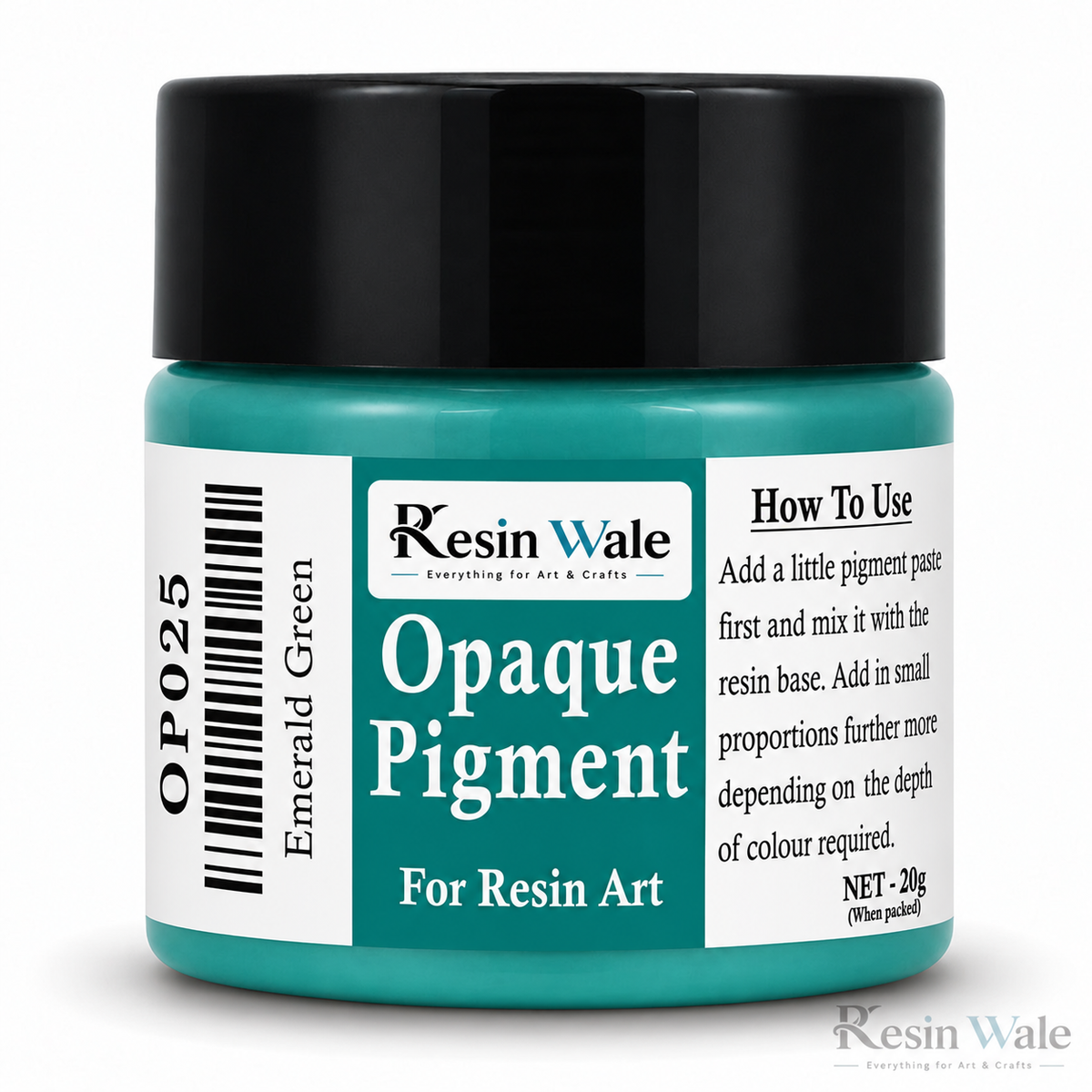 Resin Wale Emerald Green Opaque Resin  Pigment 20 Gram Opaque Resin Pigment – 20 g OP025