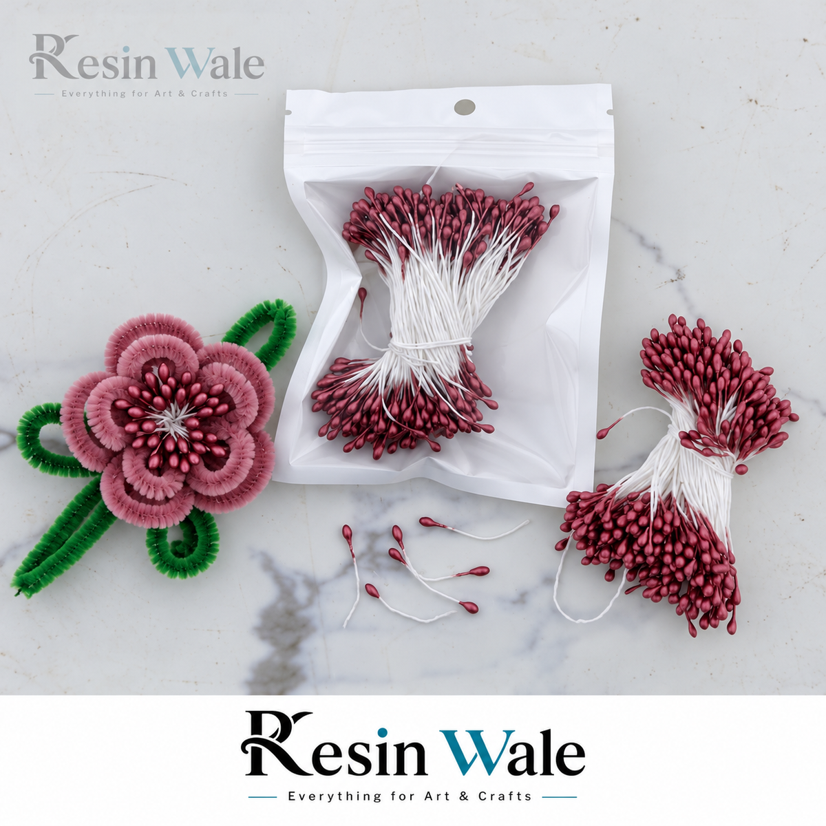 Pearl Coffee flower pollens and stamens - Resin Wale