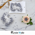 Metallic Silver flower pollens and stamens - Resin Wale