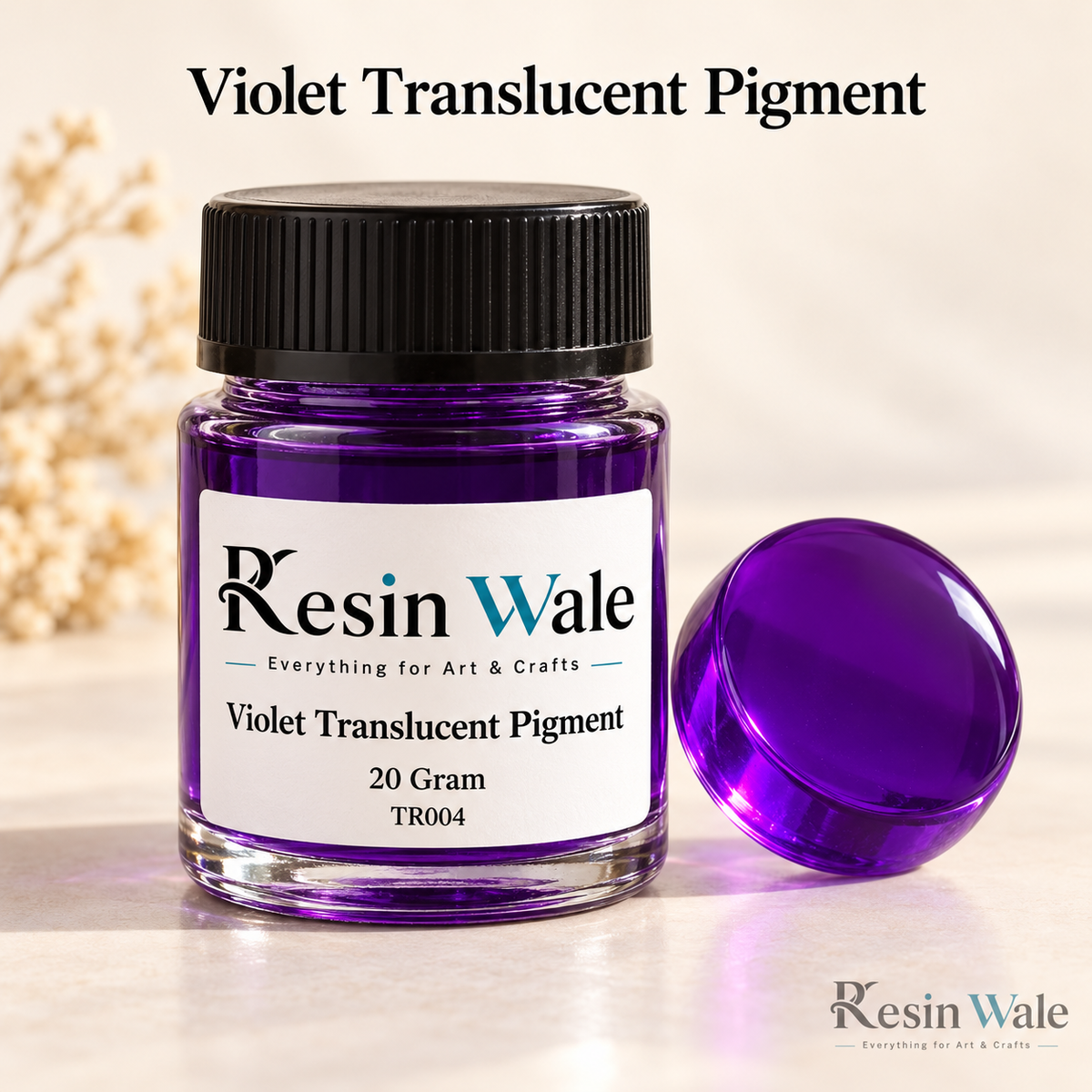 Resin Wale Violet Translucent Pigment in branded glass bottle