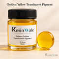 Resin Wale Golden Yellow Translucent Pigment in branded glass bottle