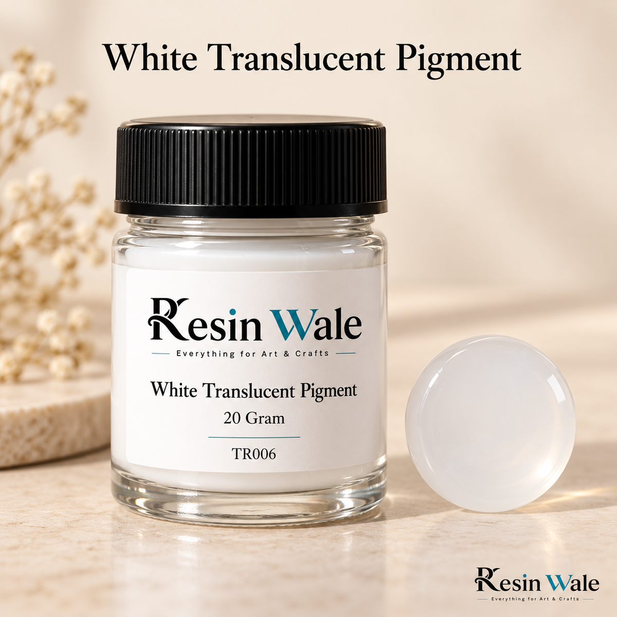 Resin Wale White Translucent Pigment in branded glass bottle